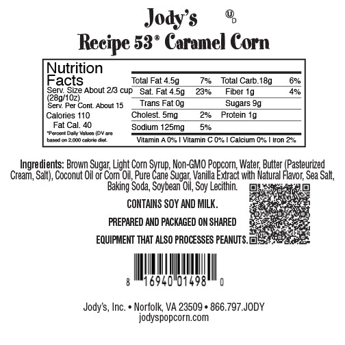 Recipe 53 Caramel Corn Round Jar - 12 Count