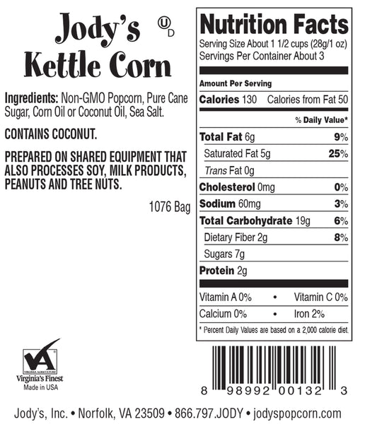 Old-Fashioned Kettle Corn Foil Bag - 12 Count