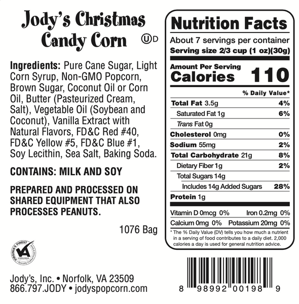 Christmas Candy Corn Round Jar - 12 Count